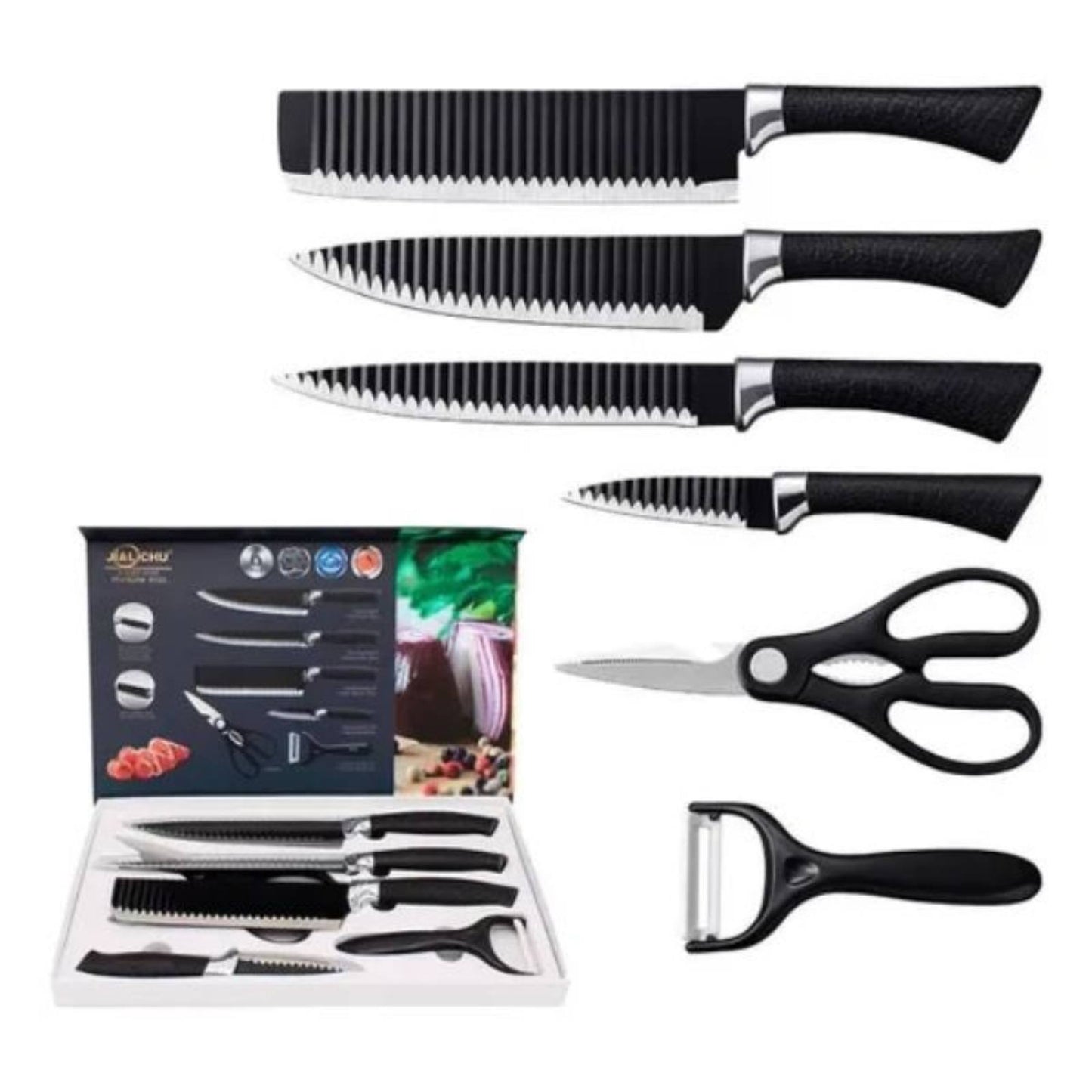 Kit de Cuchillos de Cocina - Negro