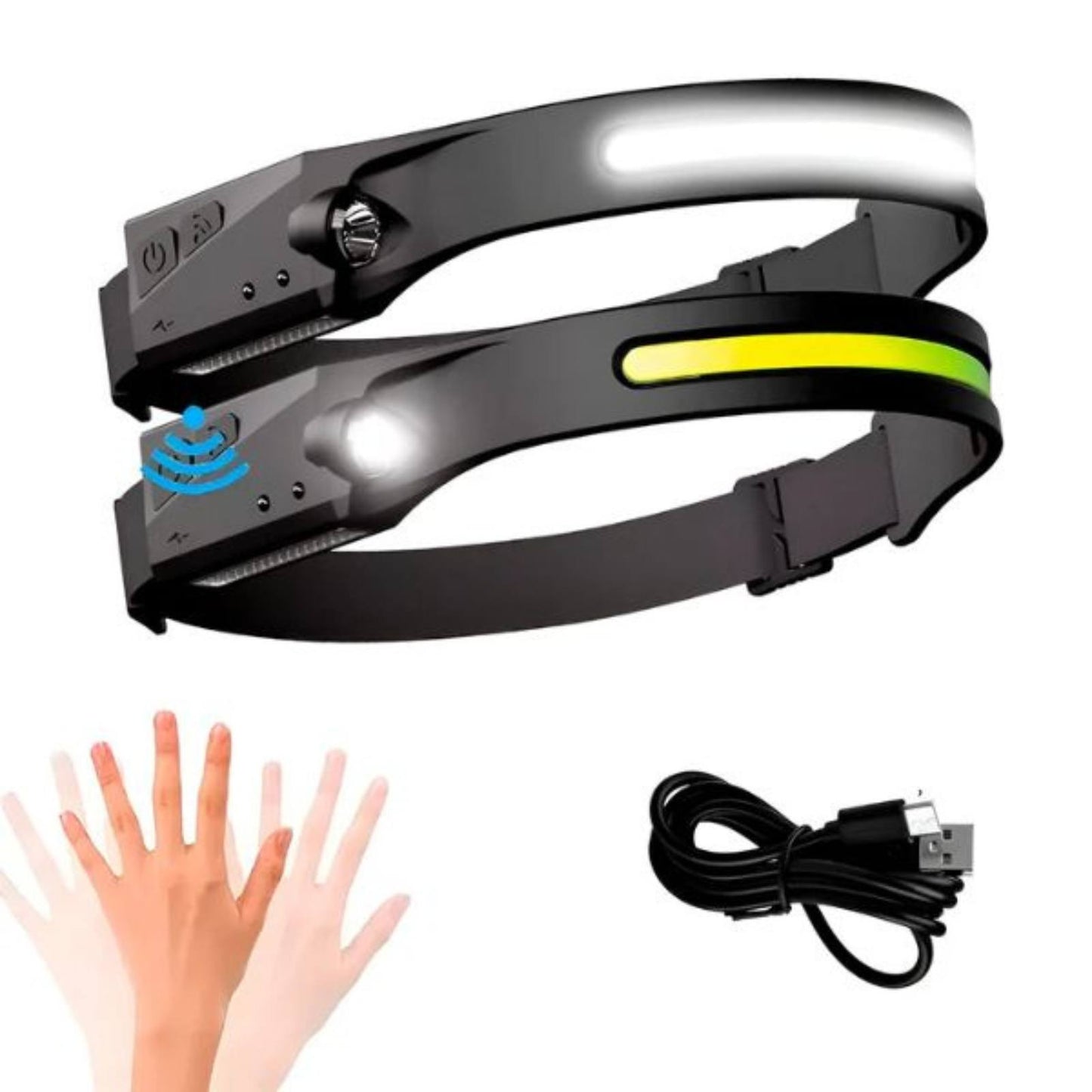 Linterna Frontal Led Con Sensor De Movimiento