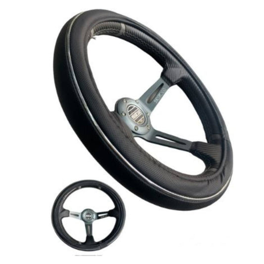 Forro Cubre Volante Negro con Niquelado