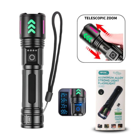 Linterna Táctica Militar LED Zoom USB – Alta Potencia